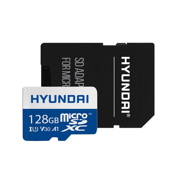 Pessimistisch Proficiat dichtbij Hyundai 128GB microSDXC UHS-1 Memory Card with Adapter, 95MB/s (U3) 4K –  Hyundai Technology