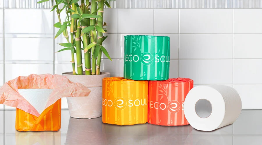 Bamboo toilet paper rolls: eco-friendly alternative to traditional toilet paper. Sustainable, soft, and biodegradable.