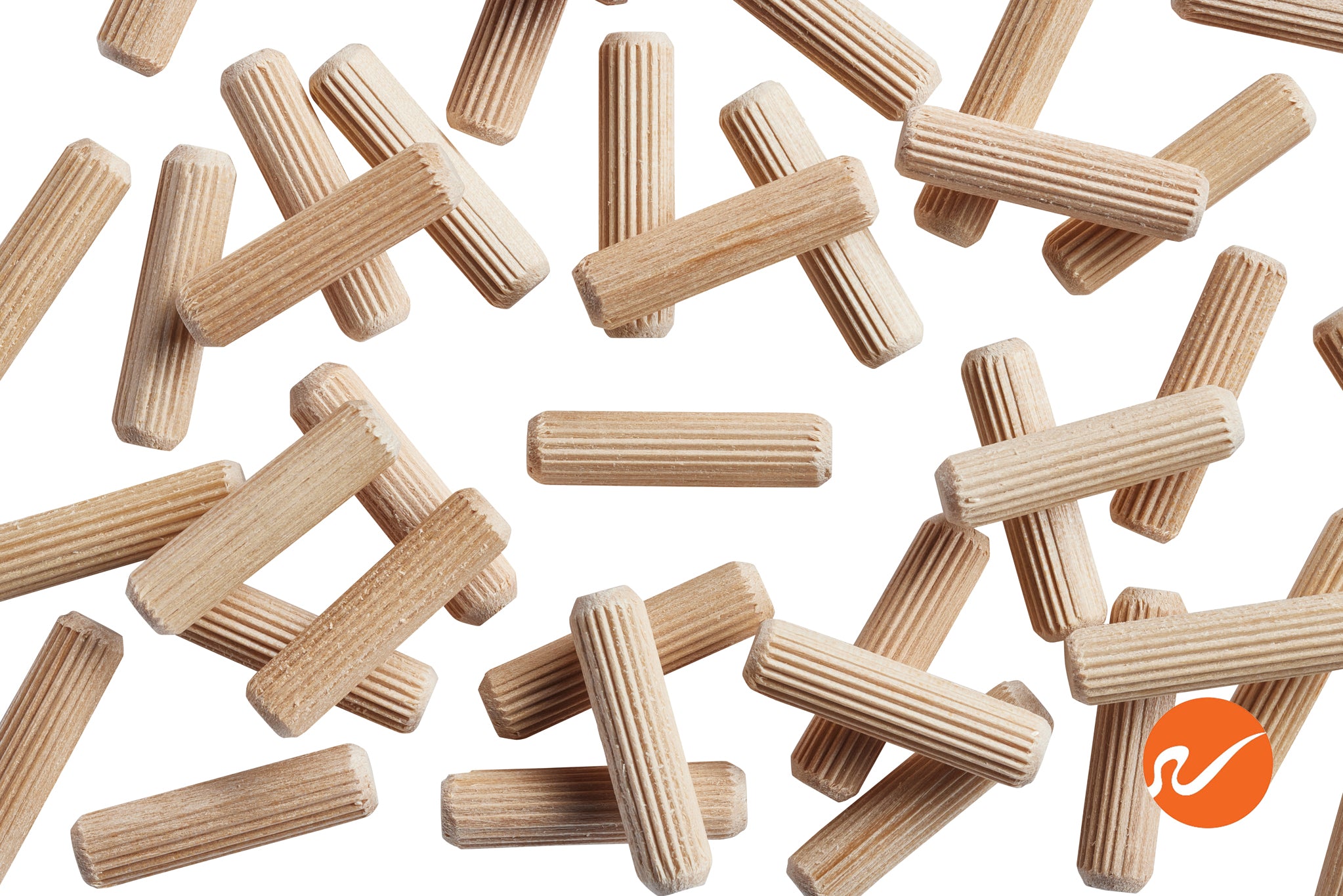 Albo Wooden Dowel Pins 1/4 x 1-1/4 inch Fluted Wood Dowels Rods 200 Pack Hardwood Crafts Dowel Pegs