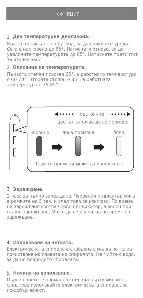 Електрическа спирала за извиване на мигли 5.