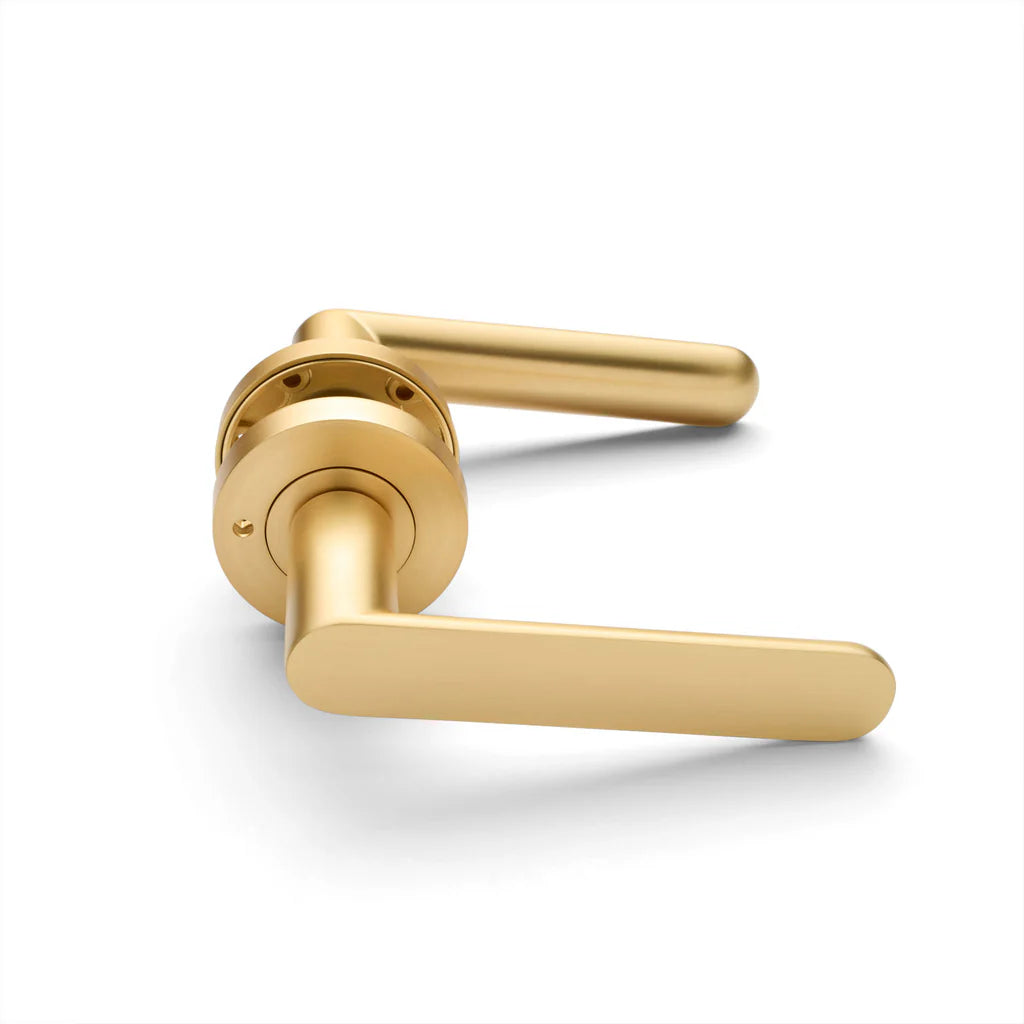 Manovella Privacy Door Handle - Fairhaven - Satin Brass