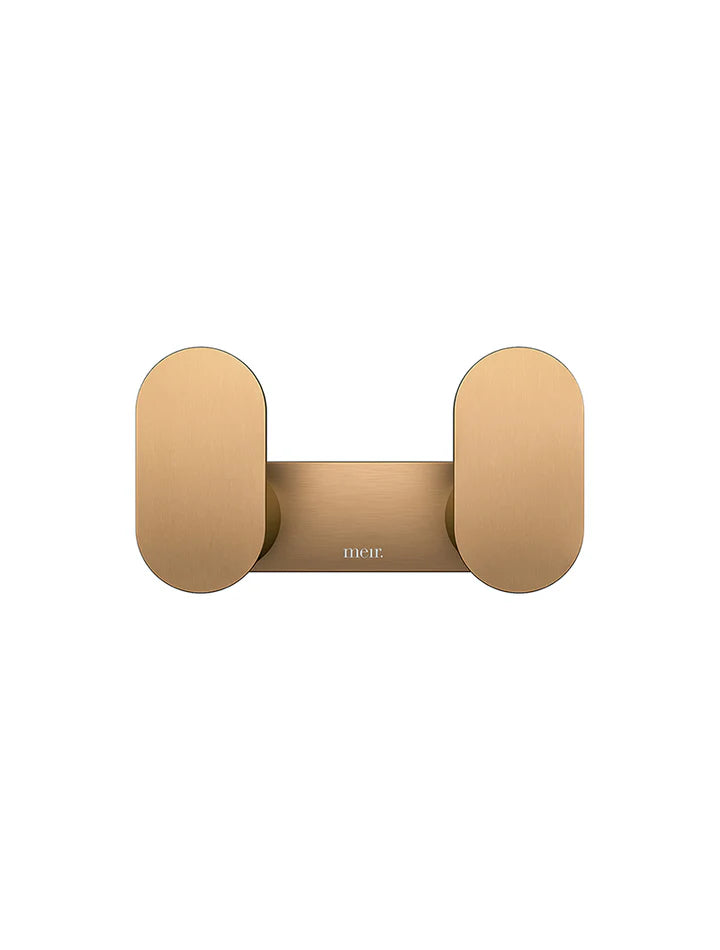 Meir Curvaé Double Robe Hook - Lustre Bronze