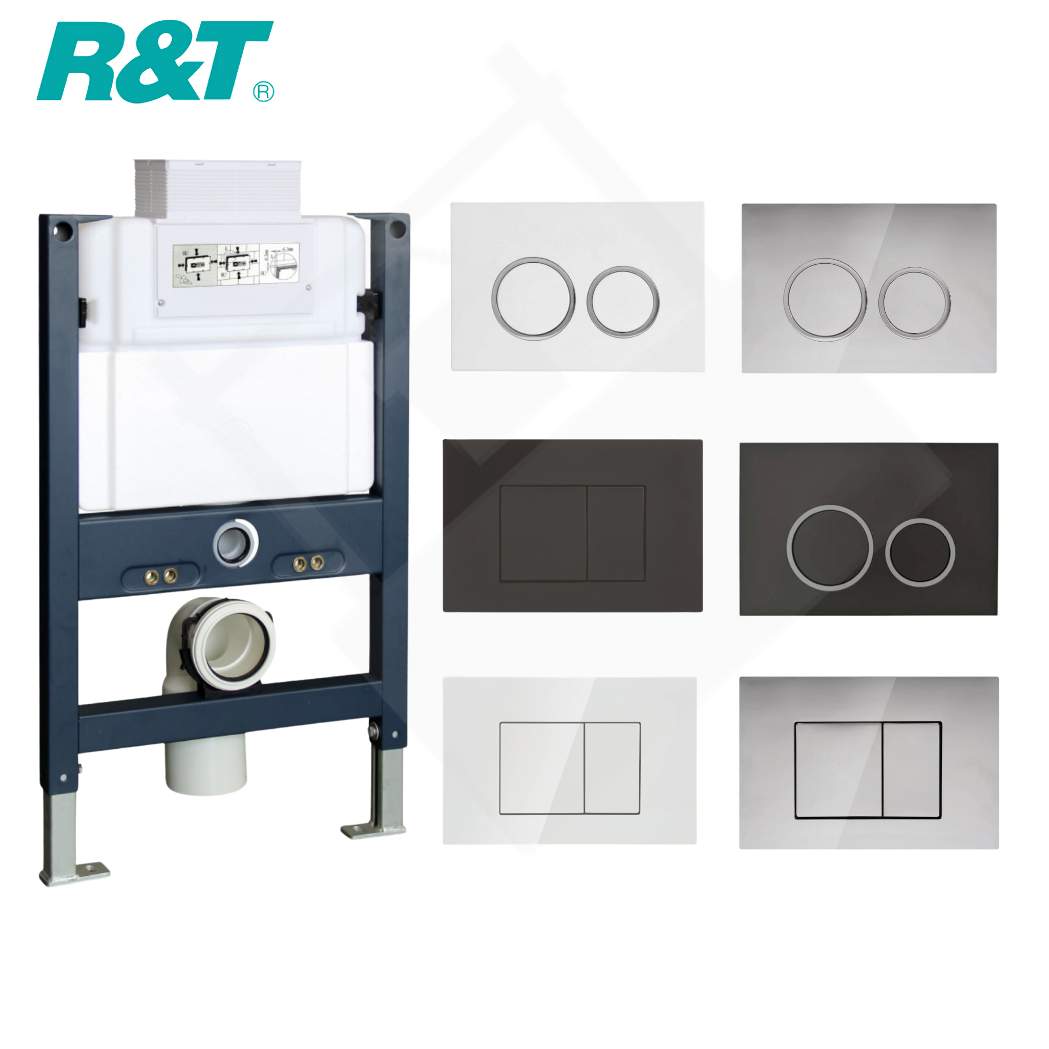 R&T Framed Low Level In-wall Cistern For Wall Hung Toilet Pan
