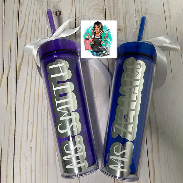 24 oz Skinny Water Bottle – 2 Sweet Girls Custom Designs