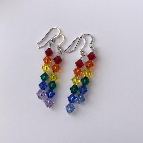 Swarovski Crystal Rainbow Coloured Earrings
