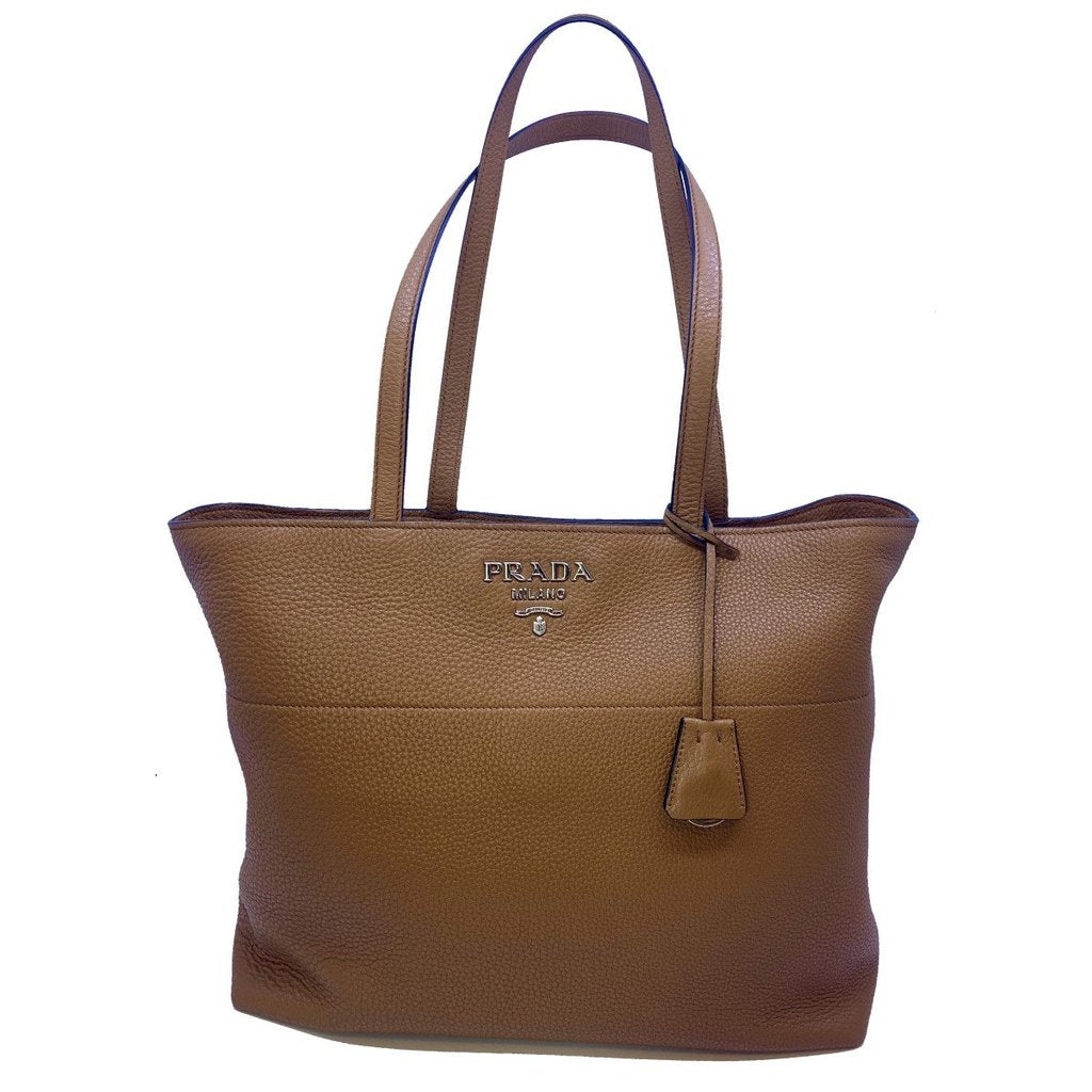 Prada Vitello Phenix Leather Shopping Tote Bag Cannella Brown 1BG203 – Tamu  Bazaar