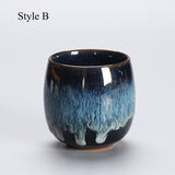 LUWU big size ceramic teacup blue porcelain kung fu cup drinkware 170ml
