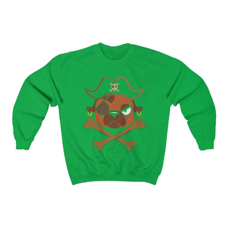 Dog Pirate Skull And Crossbones Sweatshirt M / Irish Green
