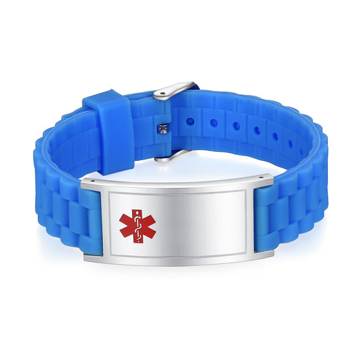 Activewear Fit Silicone Medical ID Bracelet Royal Blue