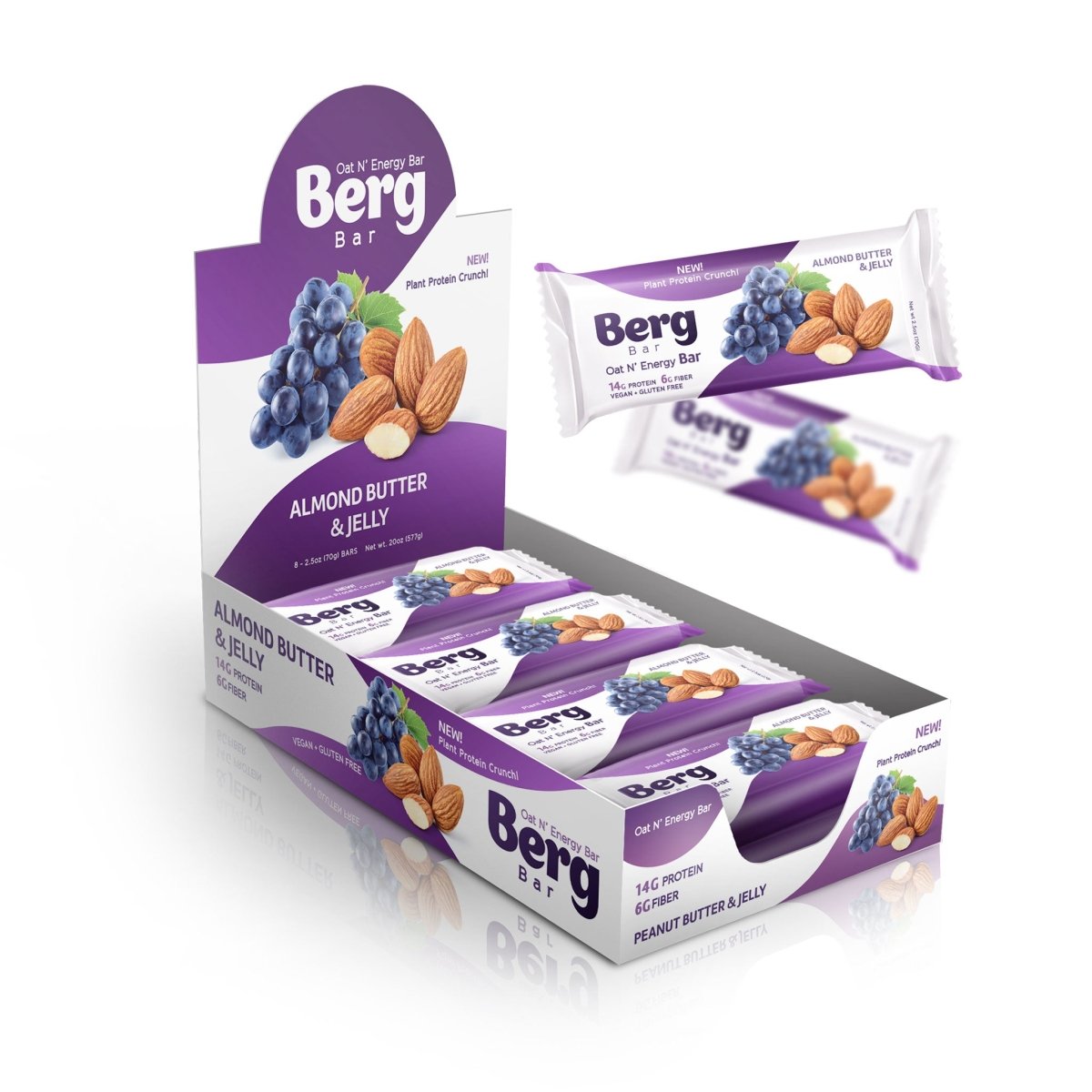 Berg Bar Almond Butter and Jelly - Plant Protein Crunch - Box of 8