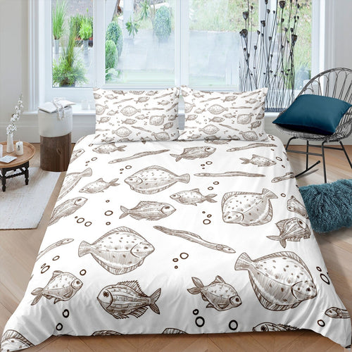 Fish Pattern Bedding Set Fish Anatomy Design Duvet Cover For Kids Chil –  DreamInTheHouse