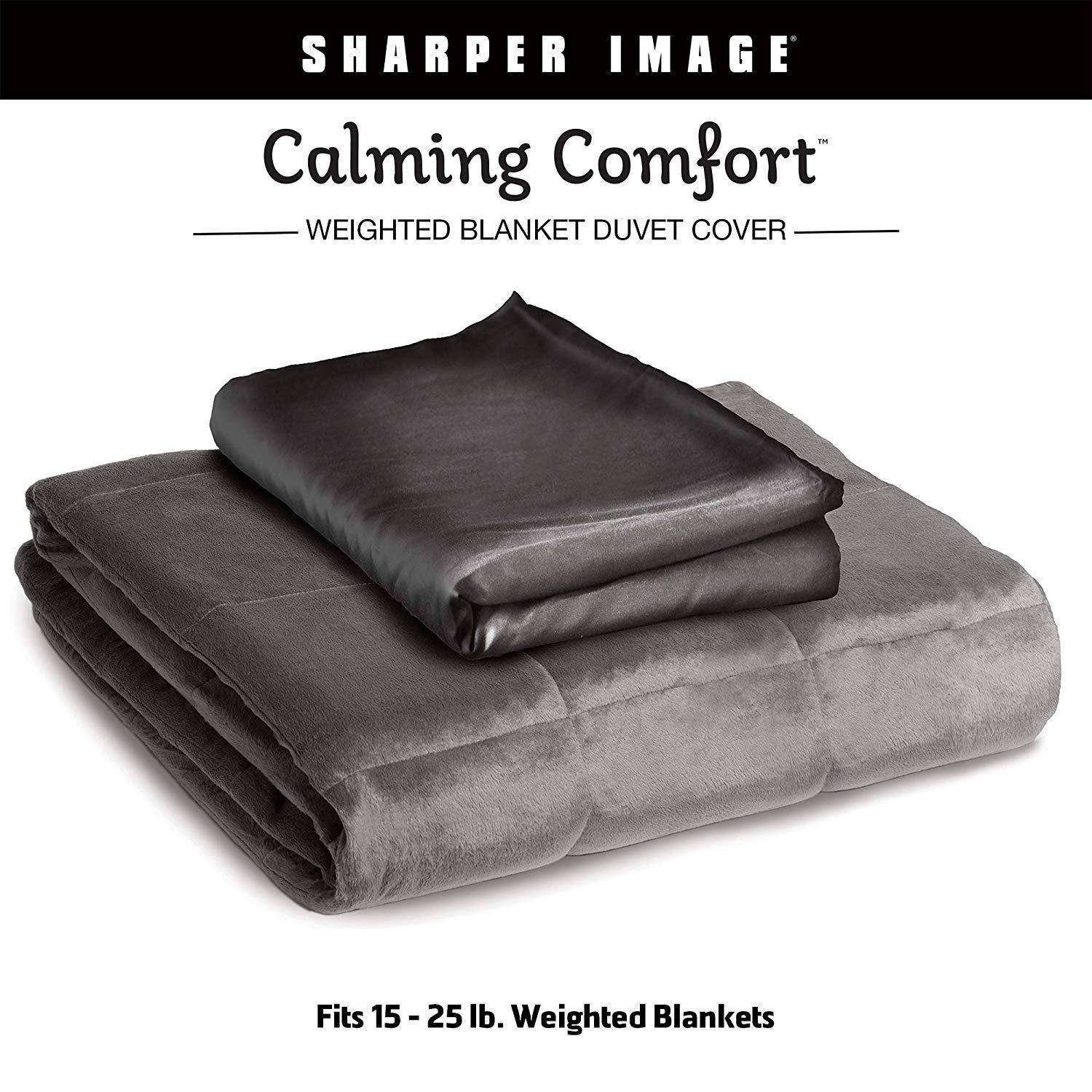 sharper image calming comfort weighted blanket duvet cover