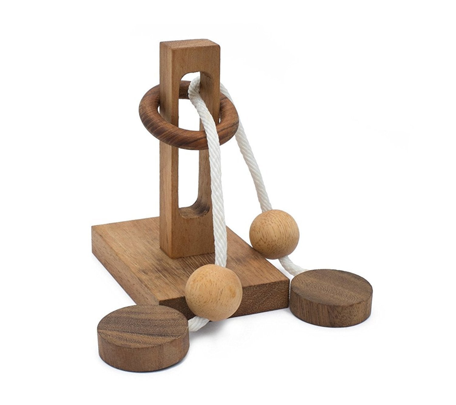 wood string and ring puzzle