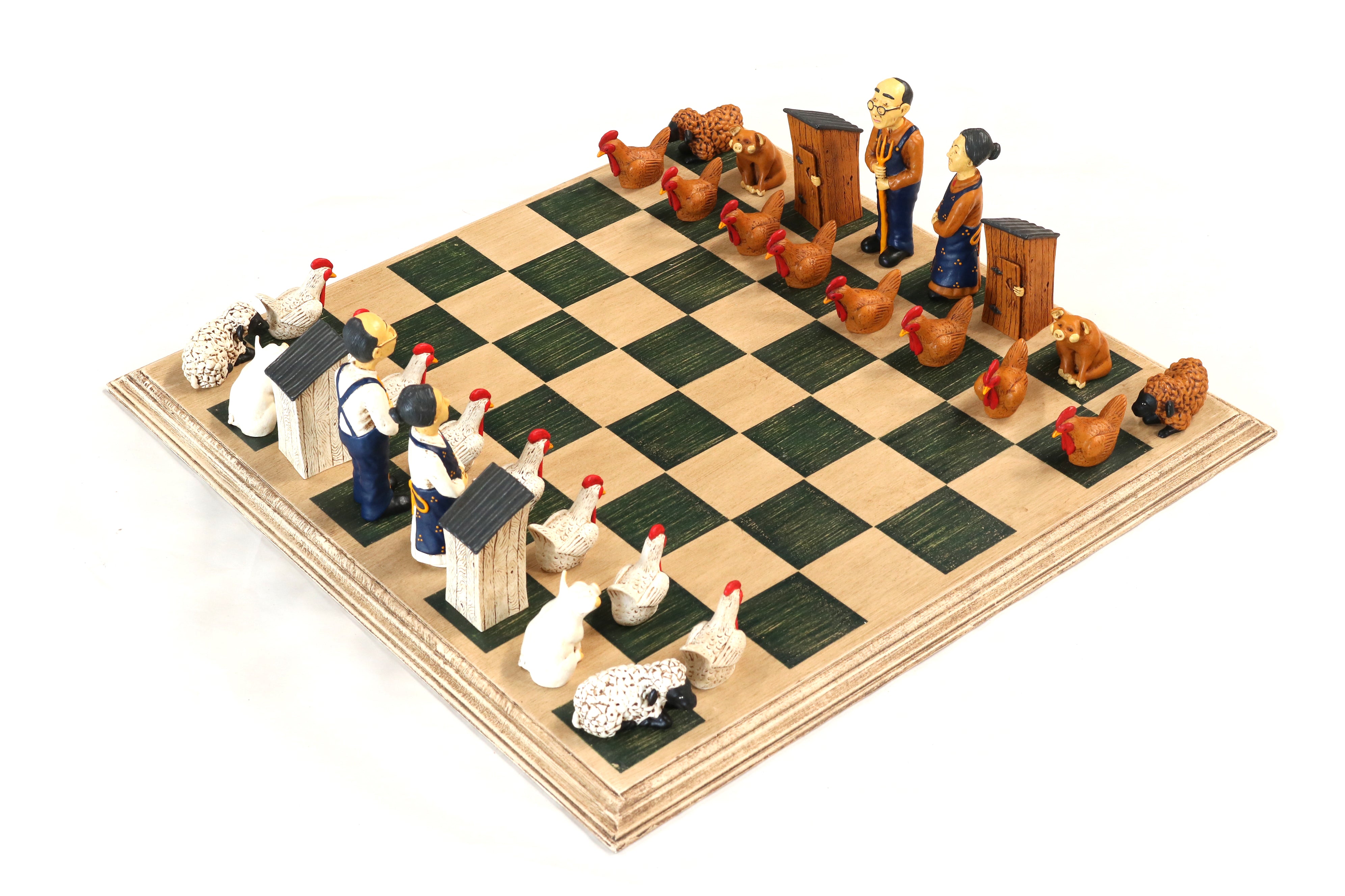 farmyard themed chess set siammandalay