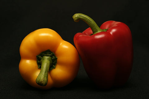 Yellow and red bell peppers. 60 healthy and tasty school lunch items for your kids