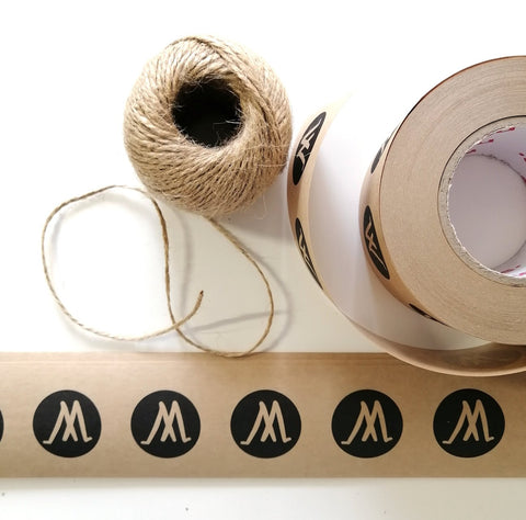 gummed paper tape and jute for wrapping