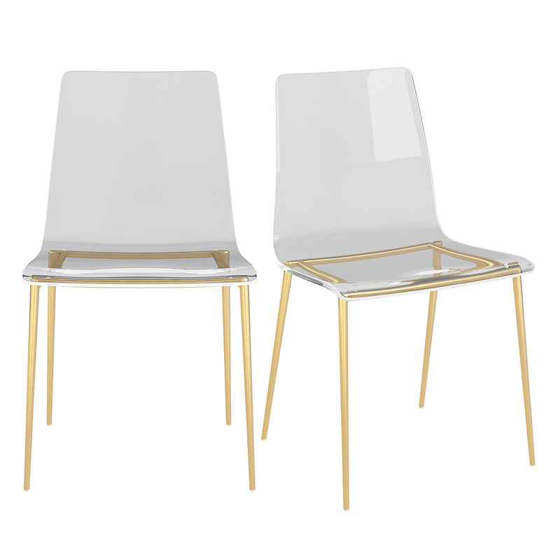 clear chair with gold legs