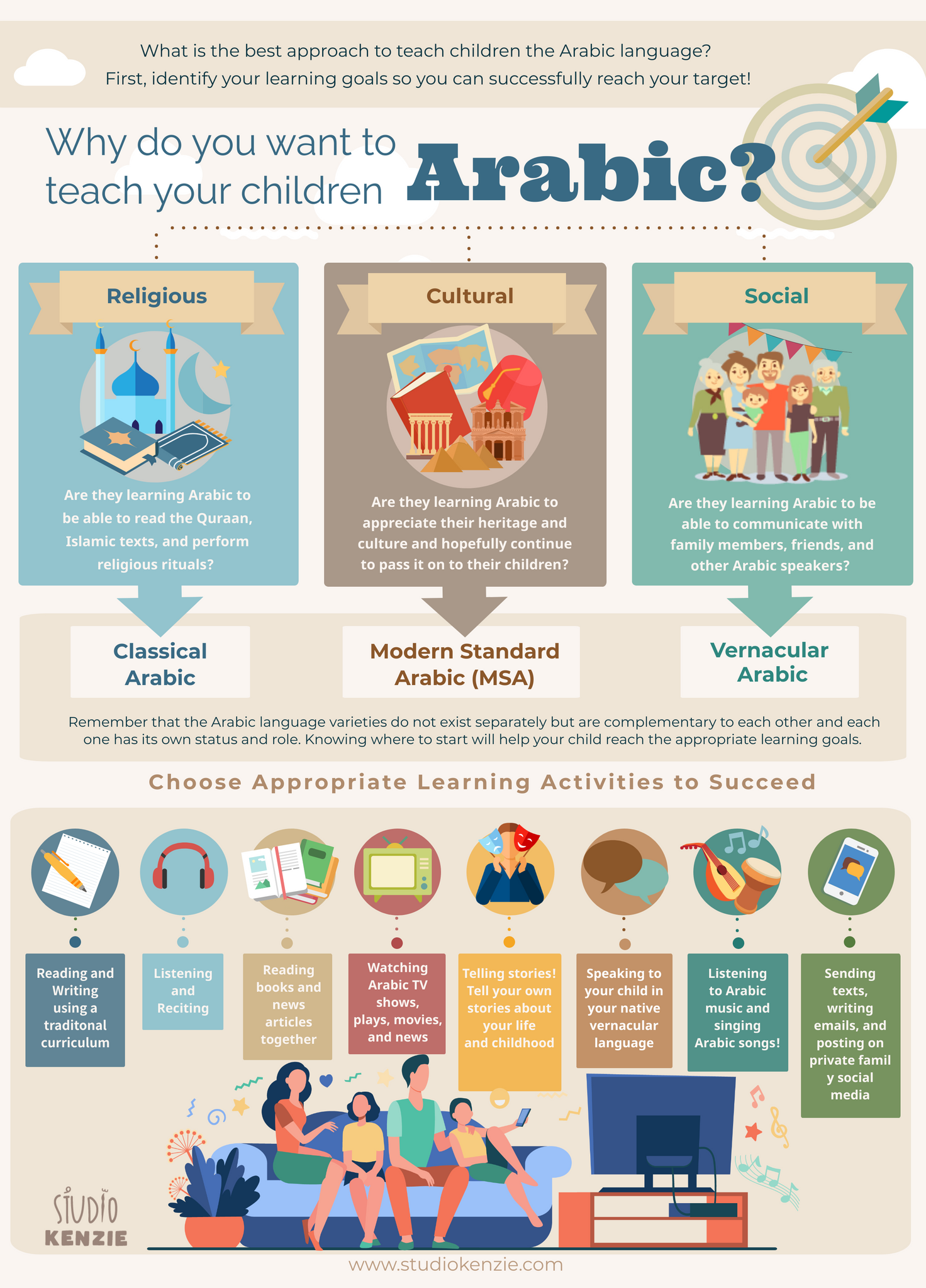 Infographic About Arabic Varieties to Teach Children