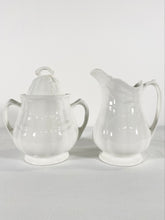 Load image into Gallery viewer, White Porcelain &quot;Wheat&quot; Cream &amp; Sugar (Set)

