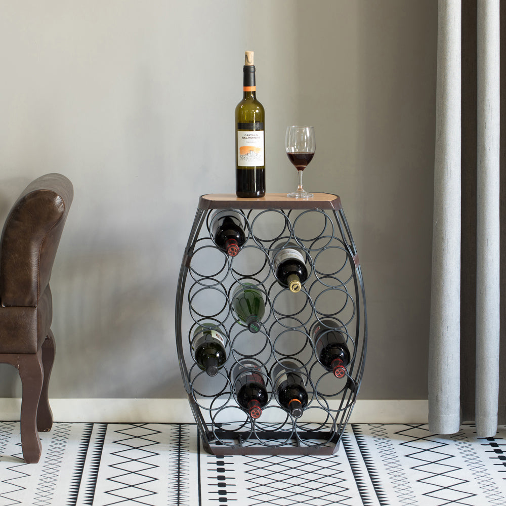 Barrel Shaped Wine Rack Storage Table Lavish Wine Boutique