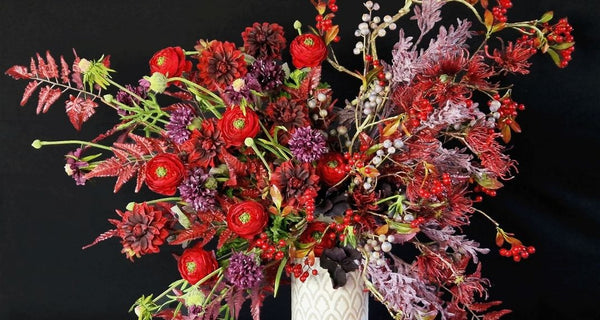 Fleurs artificielles rouges haut de gamme Sia Deco