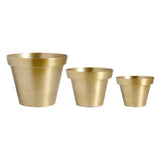 3 pots de fleurs dorée