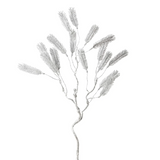 Branche de pin métallique argentée