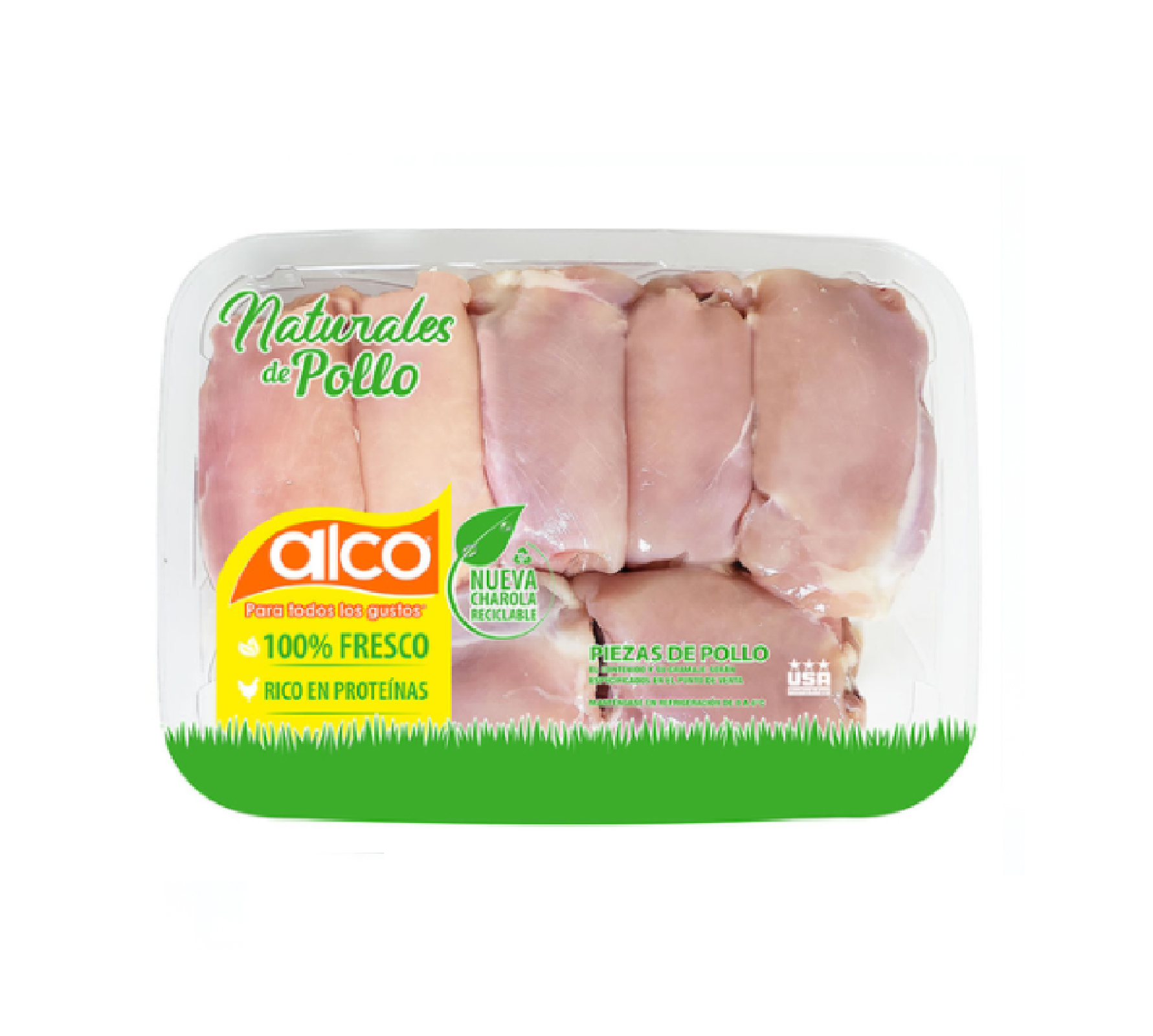 Muslo De Pollo S/R Y sin piel Alco 850 G