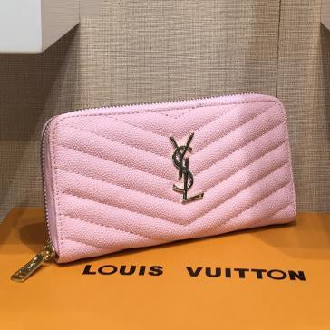 YSL Yves Saint Laurent Women Fashion Leather Zipper Wallet Purse