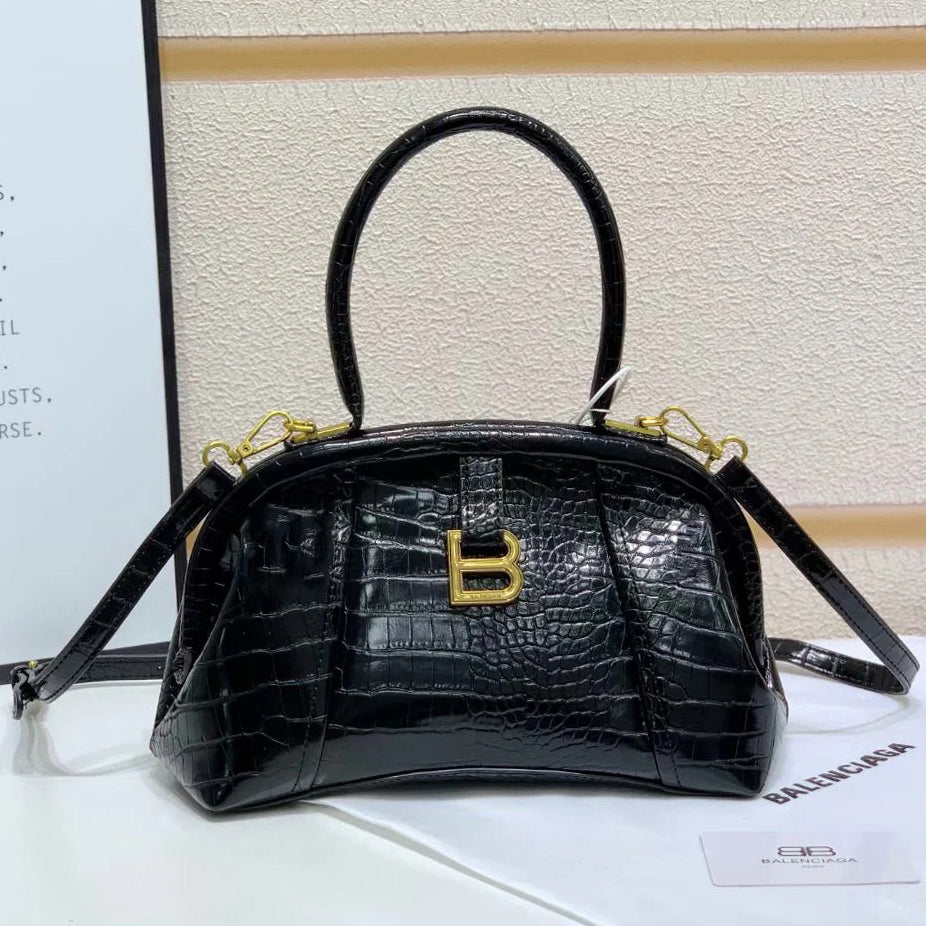 Balenciaga Fashion Embossing Leather Handbag Satchel Tote