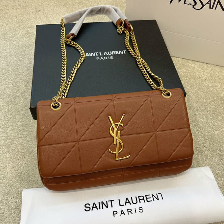 YSL Yves Saint Laurent Leather Chain Crossbody Satchel Shoulder 