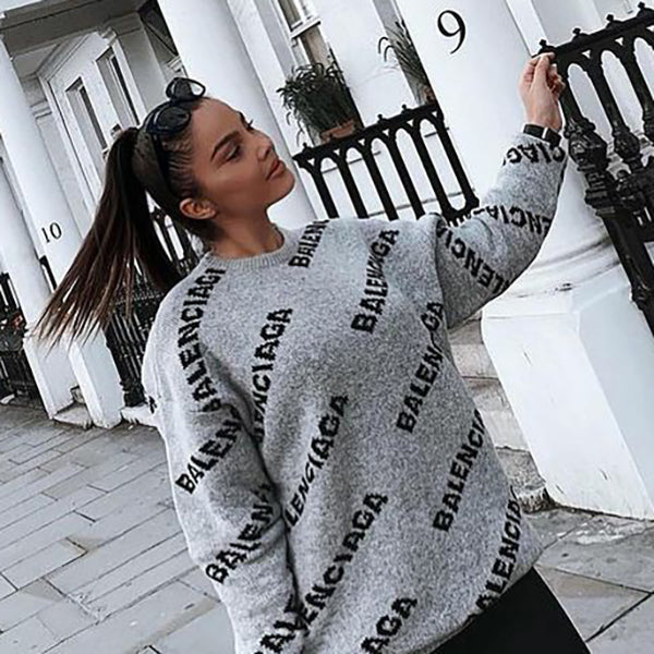 Balenciaga Fashion Letter Pullover Sweater