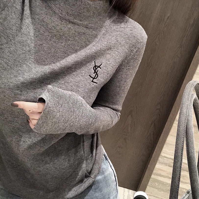 YSL Yves Saint Laurent Fashion Embroidery Letter Top Sweater