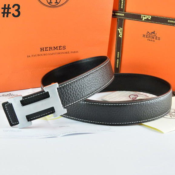 Hermes Popular Woman Men Fashion Smooth Buckle Embossing Leather Belt