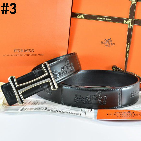 Hermes Popular Woman Men Fashion Smooth Buckle Embossing Leather Belt