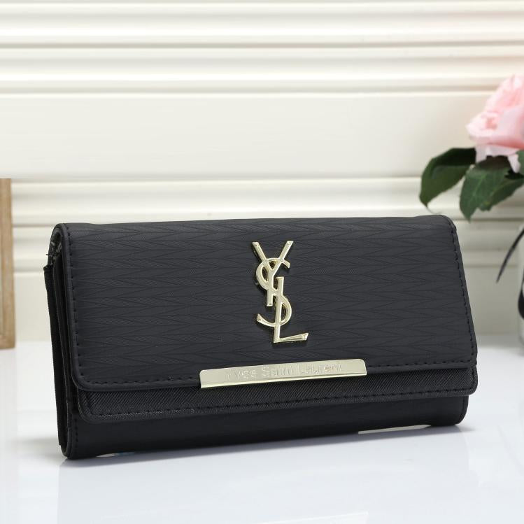 YSL Yves Saint laurent Fashion Leather Buckle Wallet Purse