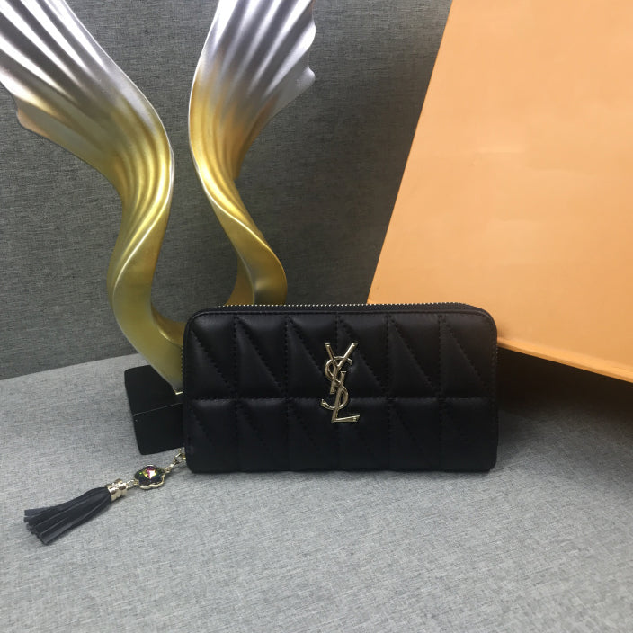 YSL Saint Laurent Classic Leather Print Wallet Purse