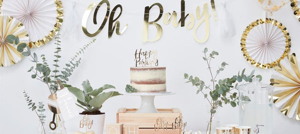 Oh Baby Gold Foiled Baby Shower Supplies Boutique Occasions