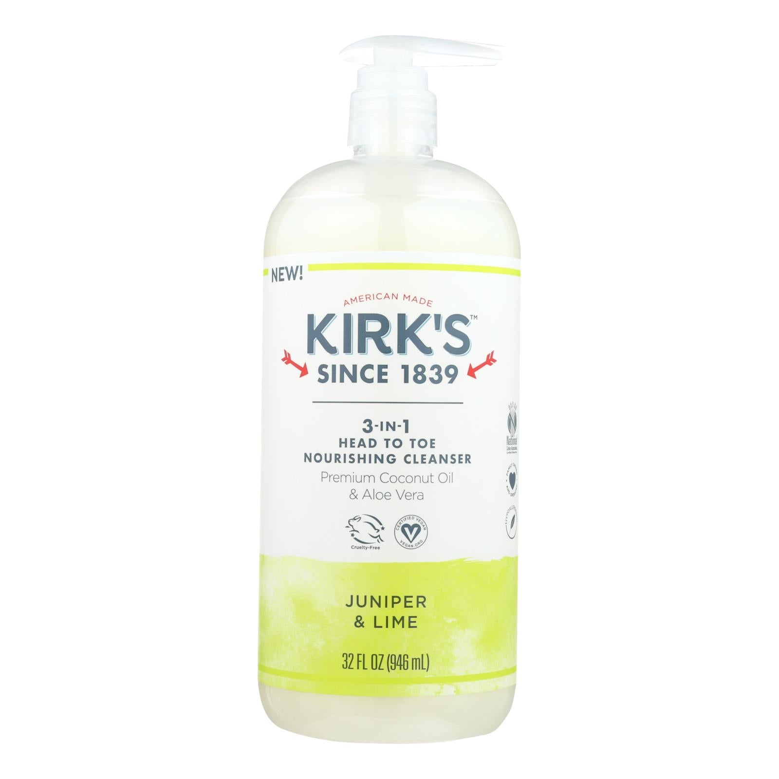 Kirk's Natural 3-in-1 Cleanser Juniper Lime