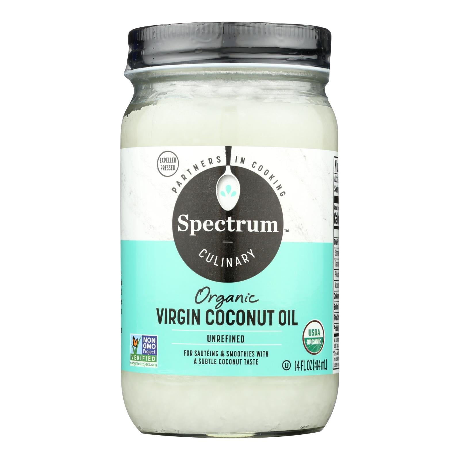 Aceite de coco orgánico sin refinar Spectrum Naturals