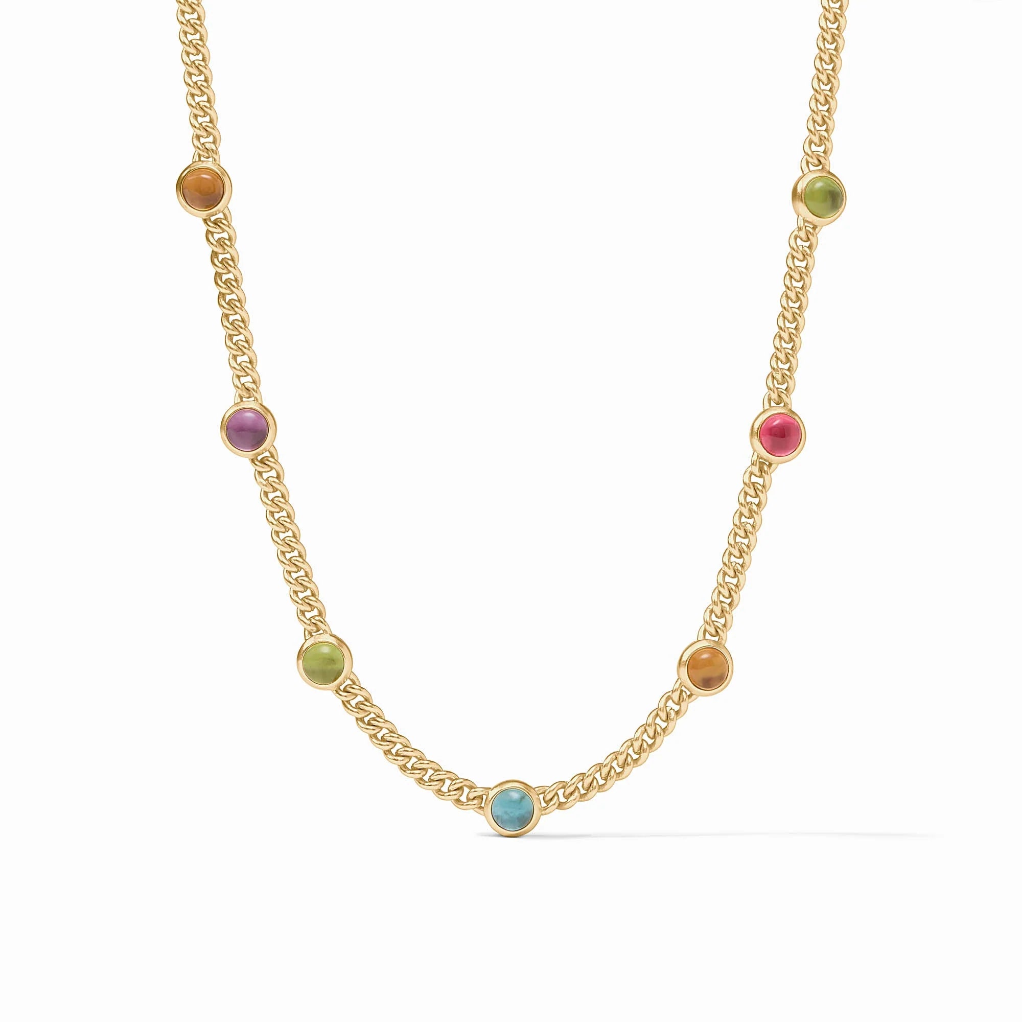 Dolce Delicate Station Necklace (Iridescent Multi Stone)