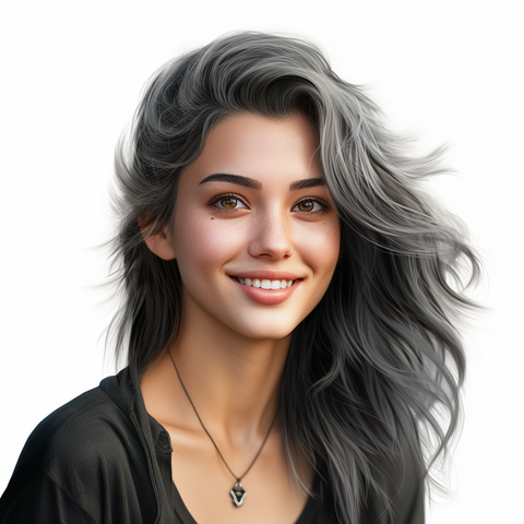 Girl with grey and black hair