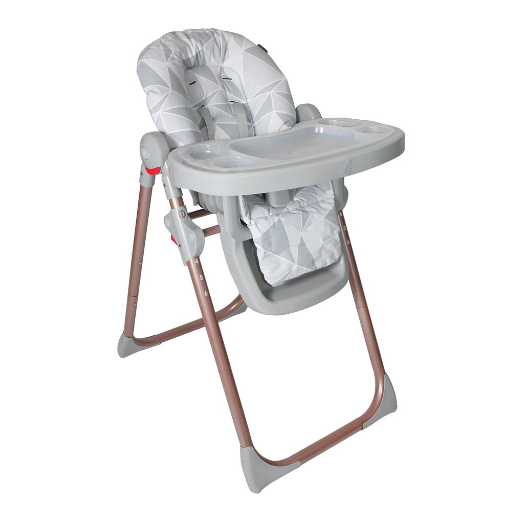 PRE-ORDER NOW Billie Faiers Rose Gold Geometric Grey Premium Highchair