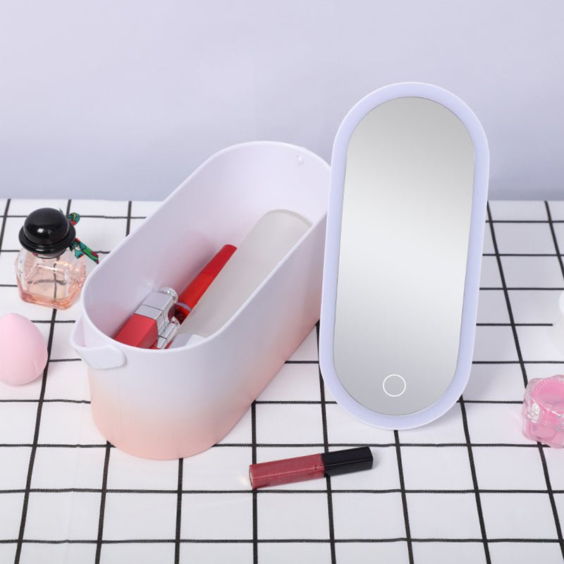 Travel Cosmetic Organizer With LED Mirror