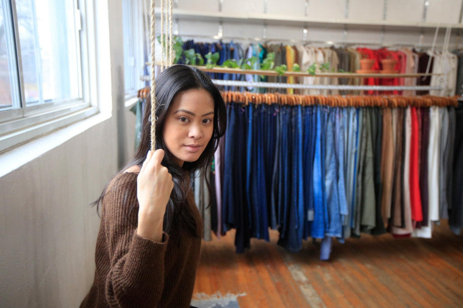 Anette Nguyen, Founder of Schwap Club photographed inside her shop