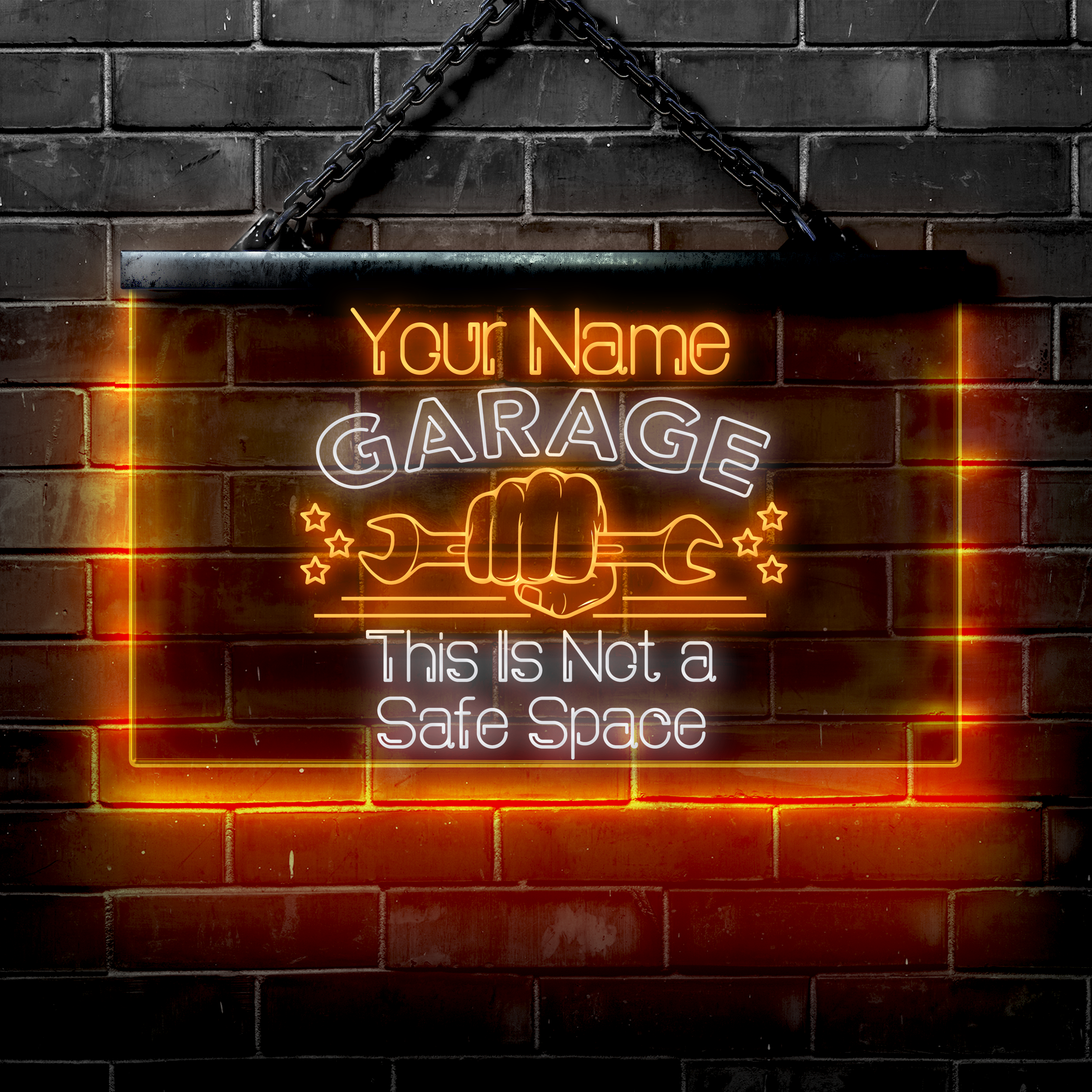 custom led garage signs