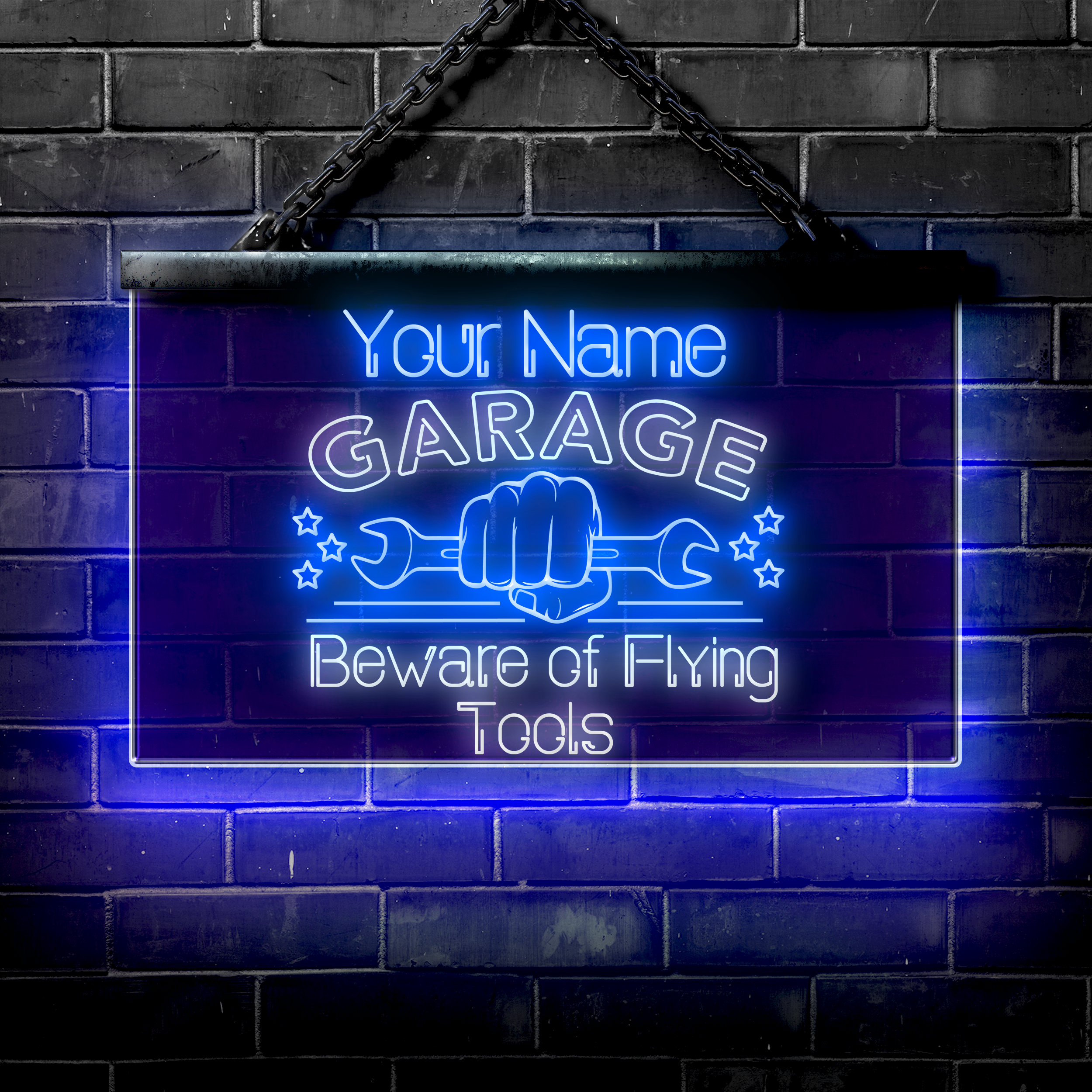 custom led garage signs