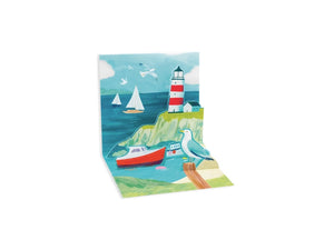 Lighthouse Mini Pop-Up Card - Graphic-Poetry Stationery Shop
