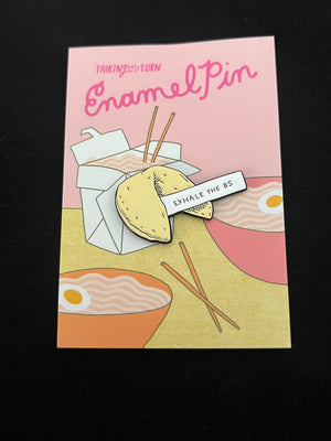 Exhale the BS Enamel Pin - Graphic-Poetry Stationery Shop