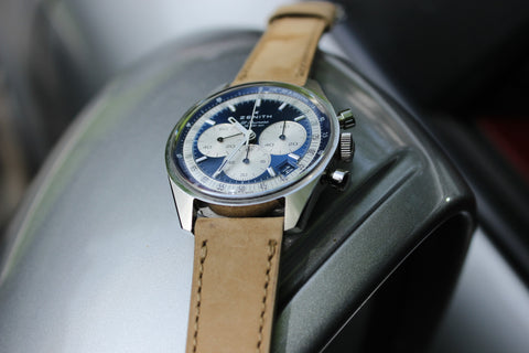 Zenith OG Chronomaster on Tod's Point nubuck beige strap